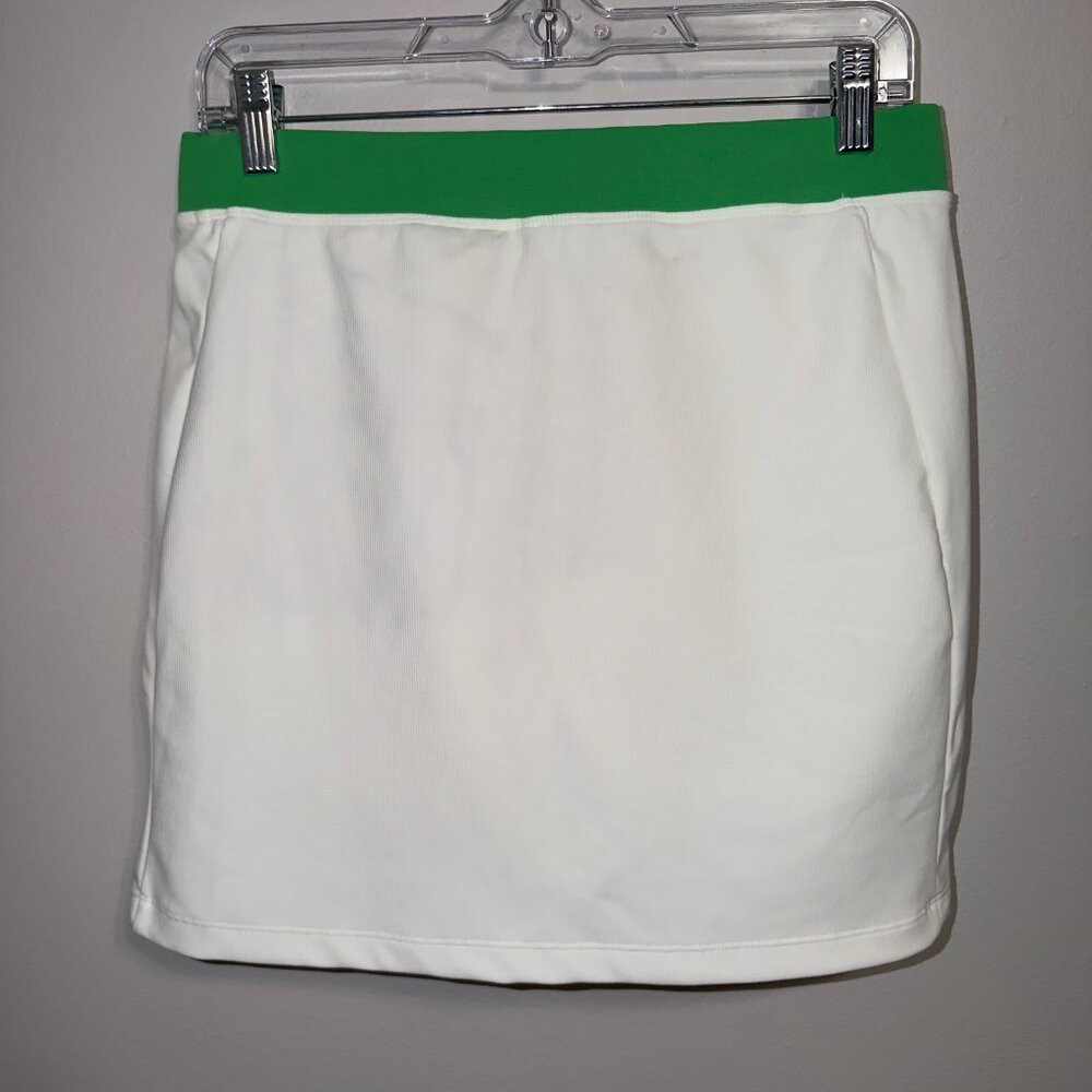Kyodan White Athletic Skort Skirt Green Waistband Women’s Size M Activewear - Picture 5 of 5